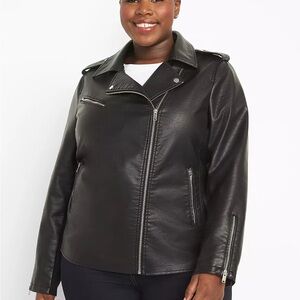 Lane Bryant Black Faux Leather Jacket